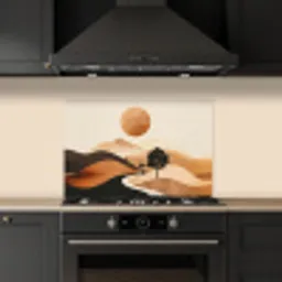 Zon - Heuvels - Boom - Abstract keuken achterwand spatscherm klein -sfeer1