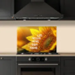 Zonnebloem - Close up - Geel - Quote keuken achterwand spatscherm klein -sfeer1