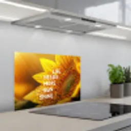 Zonnebloem - Close up - Geel - Quote keuken achterwand spatscherm klein -3d_schuin