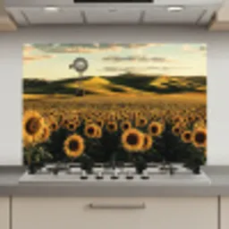 Zonnebloem - Veld - Windmolen keuken achterwand spatscherm klein -3d_website