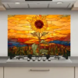 Zonnebloem - Mozaïek - Zonsondergang - Geel keuken achterwand spatscherm klein -3d_website