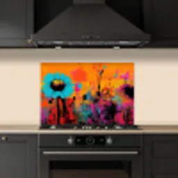 Zonnebloemen - Abstract - Oranje keuken achterwand spatscherm klein -sfeer1