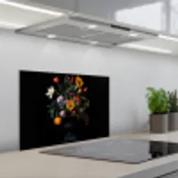 Zonnebloemen - Boeket - Kleurrijk keuken achterwand spatscherm klein -3d_schuin