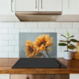 Zonnebloemen - Geel - Wazig keuken achterwand spatscherm klein -sfeer2