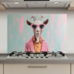 Zonnebril - Roze - Geit - Horen keuken achterwand spatscherm klein -3d_website