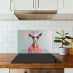 Zonnebril - Roze - Geit - Horen keuken achterwand spatscherm klein -sfeer2