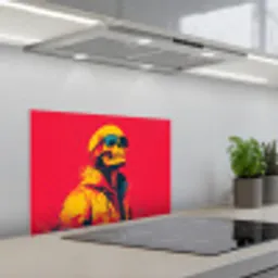 Zonnebril - Schedel - Jas - Rood keuken achterwand spatscherm klein -3d_schuin