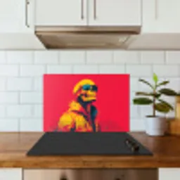 Zonnebril - Schedel - Jas - Rood keuken achterwand spatscherm klein -sfeer2