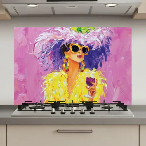 Zonnebril - Vrouw - Jas - Veren keuken achterwand spatscherm klein -3d_website