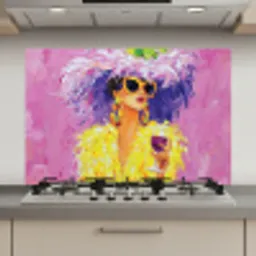 Zonnebril - Vrouw - Jas - Veren keuken achterwand spatscherm klein -3d_website