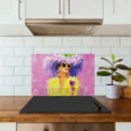Zonnebril - Vrouw - Jas - Veren keuken achterwand spatscherm klein -sfeer2