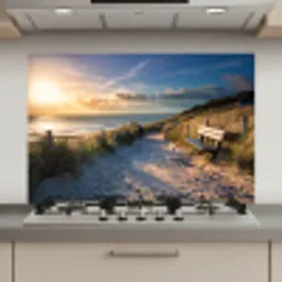Zonsondergang - Strand - Duin - Gras - Bank keuken achterwand spatscherm klein -3d_website