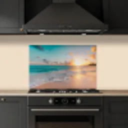 Zonsondergang - Strand - Zee - Zomer - Blauw keuken achterwand spatscherm klein -sfeer1