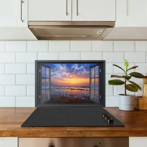 Zonsondergang aan Zee Gezichtspunt keuken achterwand spatscherm klein -sfeer2