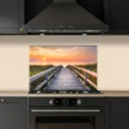 Zonsonderang - Zee - Pad - Gras - Duin - Vogels keuken achterwand spatscherm klein -sfeer1