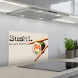 Sushi - Zalm - Rijst - Japans keuken achterwand spatscherm klein -3d_schuin