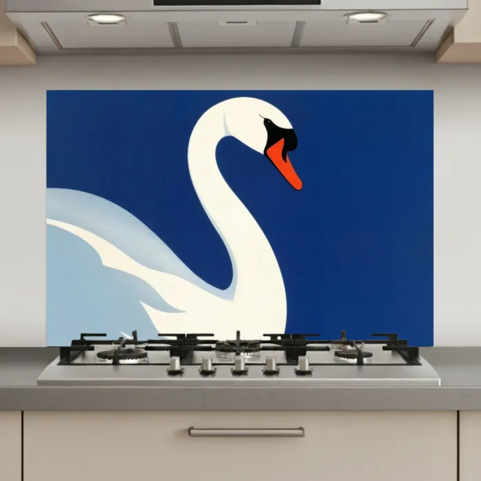 Zwaan - Wit - Snavel - Illustratie keuken achterwand spatscherm klein -3d_website