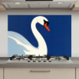 Zwaan - Wit - Snavel - Illustratie keuken achterwand spatscherm klein -3d_website