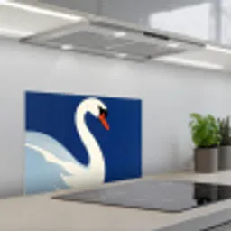 Zwaan - Wit - Snavel - Illustratie keuken achterwand spatscherm klein -3d_schuin