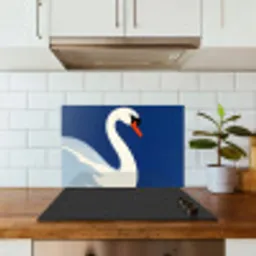 Zwaan - Wit - Snavel - Illustratie keuken achterwand spatscherm klein -sfeer2
