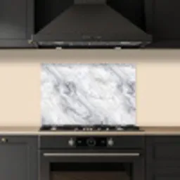 Wervelende - Grijsstructuur - Marmer - Wit keuken achterwand spatscherm klein 900 -sfeer1