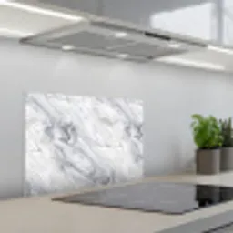 Wervelende - Grijsstructuur - Marmer - Wit keuken achterwand spatscherm klein 900 -3d_schuin