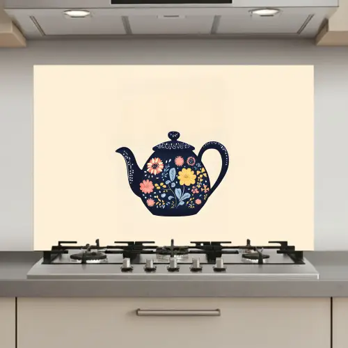 Theepot - Kleurrijk - Bloemen keuken achterwand spatscherm klein -3d_website