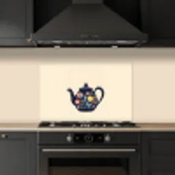 Theepot - Kleurrijk - Bloemen keuken achterwand spatscherm klein -sfeer1