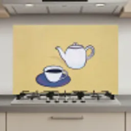 Theepot - Kopje - Beige - Illustratie keuken achterwand spatscherm klein -3d_website