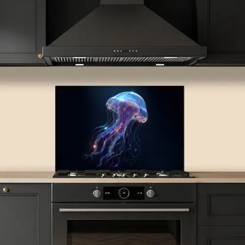 Tentakels - Kwal - Paars - Sprankeling keuken achterwand spatscherm klein -sfeer1