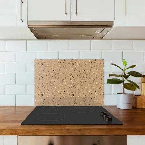 Terrazzo - Patroon - Beige keuken achterwand spatscherm klein 900 -sfeer2