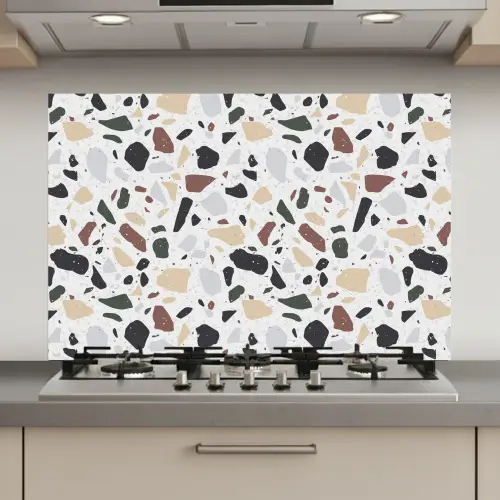 Terrazzo - Patroon - Kleurrijk - Klei keuken achterwand spatscherm klein 900 -3d_website
