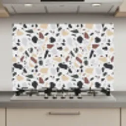 Terrazzo -  Patroon - Kleurrijk - Klei keuken achterwand spatscherm klein 900 -3d_website
