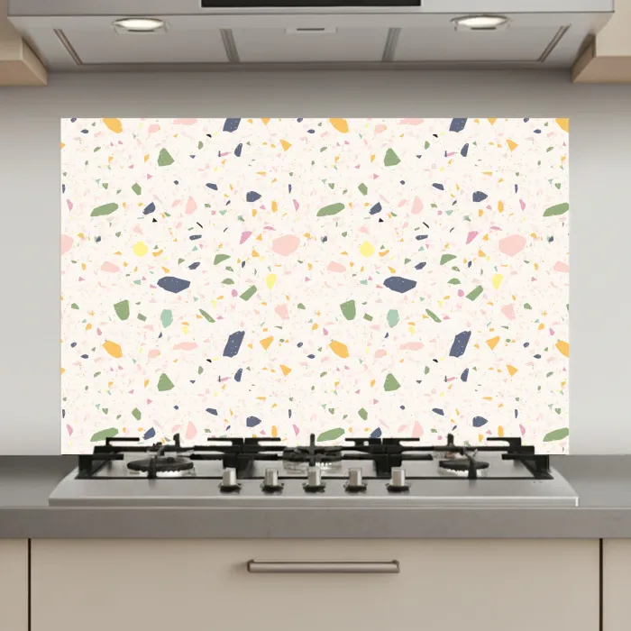 Terrazzo - Patroon - Kleurrijk - Festival keuken achterwand spatscherm klein 900 -3d_website
