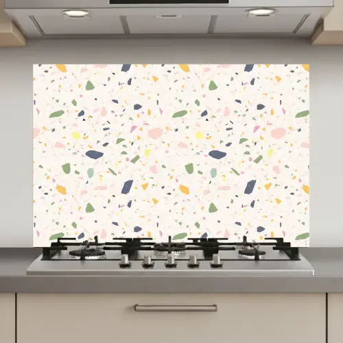 Terrazzo - Patroon - Kleurrijk - Festival keuken achterwand spatscherm klein 900 -3d_website