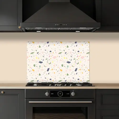 Terrazzo - Patroon - Kleurrijk - Festival keuken achterwand spatscherm klein 900 -sfeer1