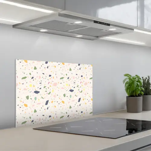 Terrazzo - Patroon - Kleurrijk - Festival keuken achterwand spatscherm klein 900 -3d_schuin