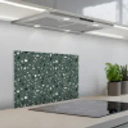 Terrazzo -  Patroon - Kleurrijk - Groen keuken achterwand spatscherm klein 900 -3d_schuin