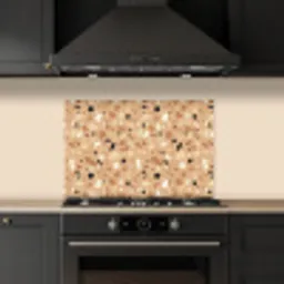 Terrazzo - Patroon - Kleurrijk - Oranje keuken achterwand spatscherm klein 900 -sfeer1