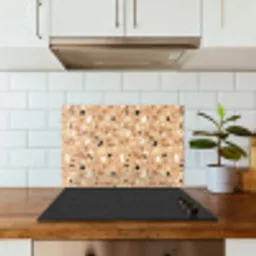 Terrazzo - Patroon - Kleurrijk - Oranje keuken achterwand spatscherm klein 900 -sfeer2