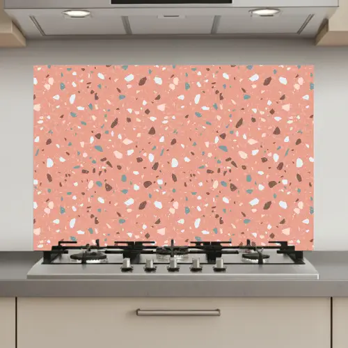 Terrazzo - Patroon - Kleurrijk - Roze - Blauw keuken achterwand spatscherm klein 900 -3d_website