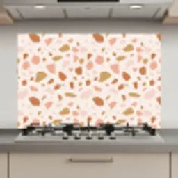 Terrazzo -  Patroon - Kleurrijk - Zalm keuken achterwand spatscherm klein 900 -3d_website