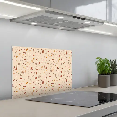 Terrazzo - Patroon - Kleurrijk - Steen keuken achterwand spatscherm klein 900 -3d_schuin