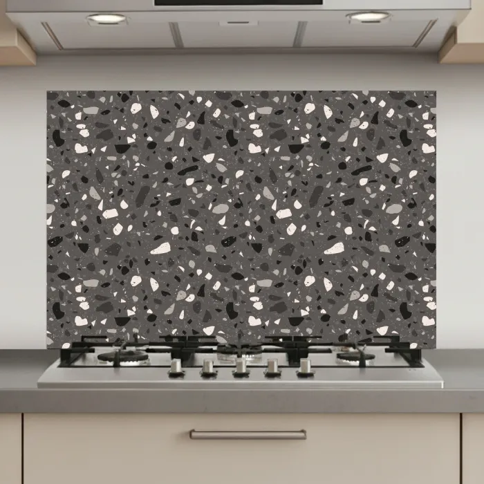 Terrazzo - Patroon - Grijs keuken achterwand spatscherm klein 900 -3d_website