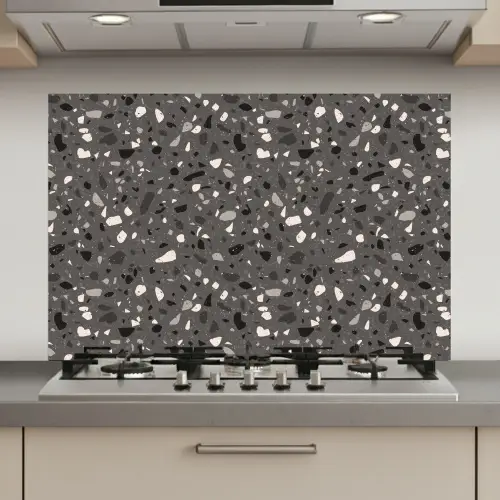 Terrazzo - Patroon - Grijs keuken achterwand spatscherm klein 900 -3d_website
