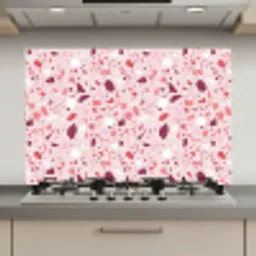 Terrazzo - Patroon - Roze keuken achterwand spatscherm klein 900 -3d_website