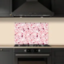 Terrazzo - Patroon - Roze keuken achterwand spatscherm klein 900 -sfeer1