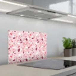 Terrazzo - Patroon - Roze keuken achterwand spatscherm klein 900 -3d_schuin