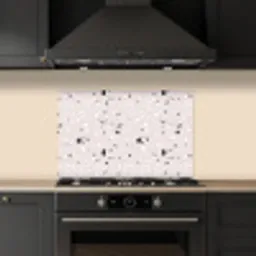Terrazzo -  Patroon - Zacht - Zwart - Wit keuken achterwand spatscherm klein 900 -sfeer1