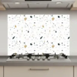Terrazzo - Patroon - Wit - Neutraal keuken achterwand spatscherm klein 900 -3d_website